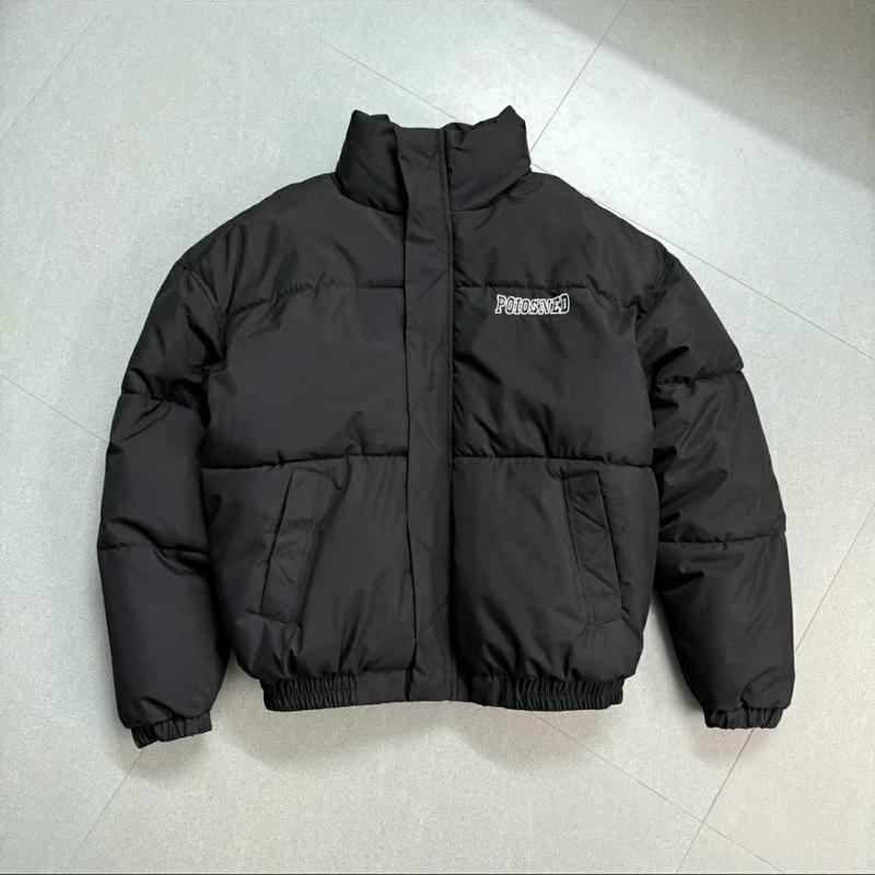 Áo Phao Nam Nữ Lót Lông Chữ COLOSNED 2 Màu Đen Be - Menswear Jacket