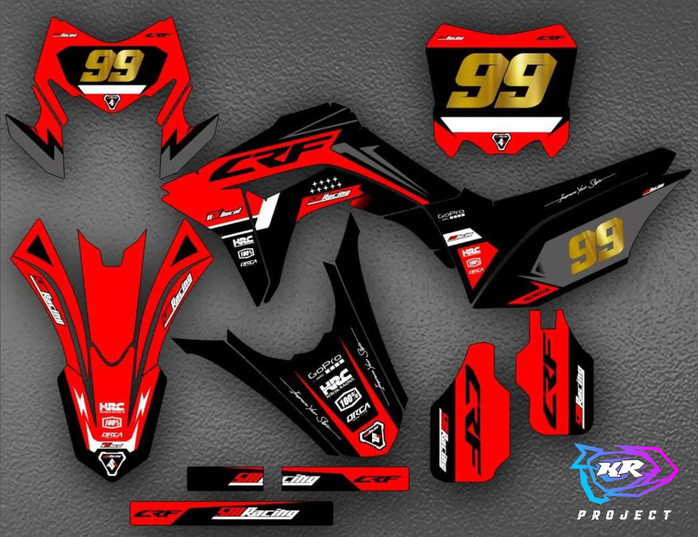 Decal Sicker Crf 150 Full Body Combinasi Gold Free Request Motor Motorcycle Racing