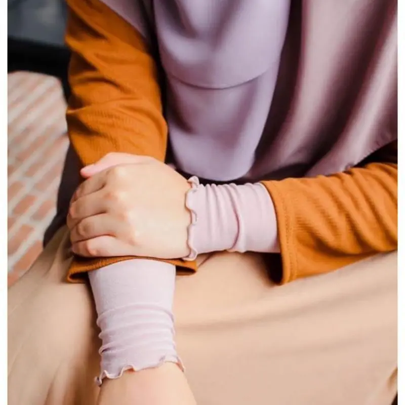 Handsock Curly 1 layer / Manset Tangan Wanita Panjang Muslim 3