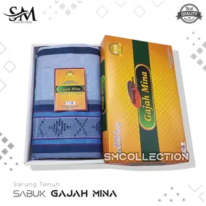 Sarung Dewasa Motif Sabuk Gajah Mina Bahan Teteron Cotton Sarung Tenun Muslim