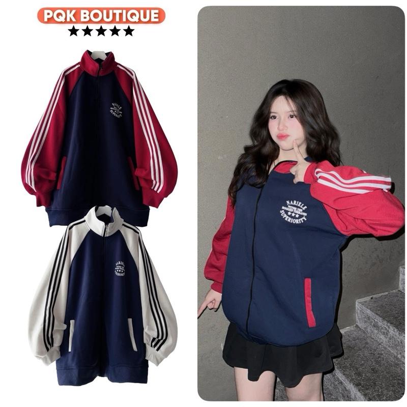 Áo Sweater Nỉ Unisex Form Rộng NARIELE Phối Màu Kẻ Bắt Mắt Hot Trend - Pqk Boutique Menswear