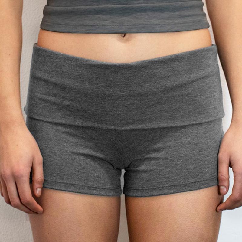 TikTok Shop Women s Fold Over Waist Stretch Cotton Active Yoga Shorts