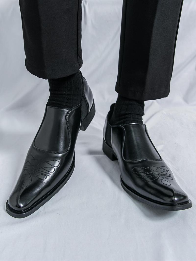 Product Introduction of Men's Business Style Solid Color Dress Shoes, Fashionable  Shoes for Work Office, Casual Comfortable Shoes for Daily Wear 5