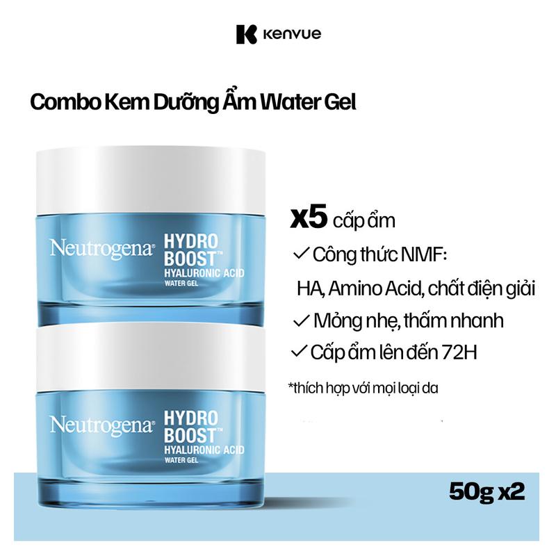 [LS] Bộ 2 Kem dưỡng giúp cấp nước cho Da dầu Neutrogena Hydro Boost Hyaluronic Acid Water Gel 50g x 2 - Skincare Nữ | Chăm sóc da | Làm đẹp da
