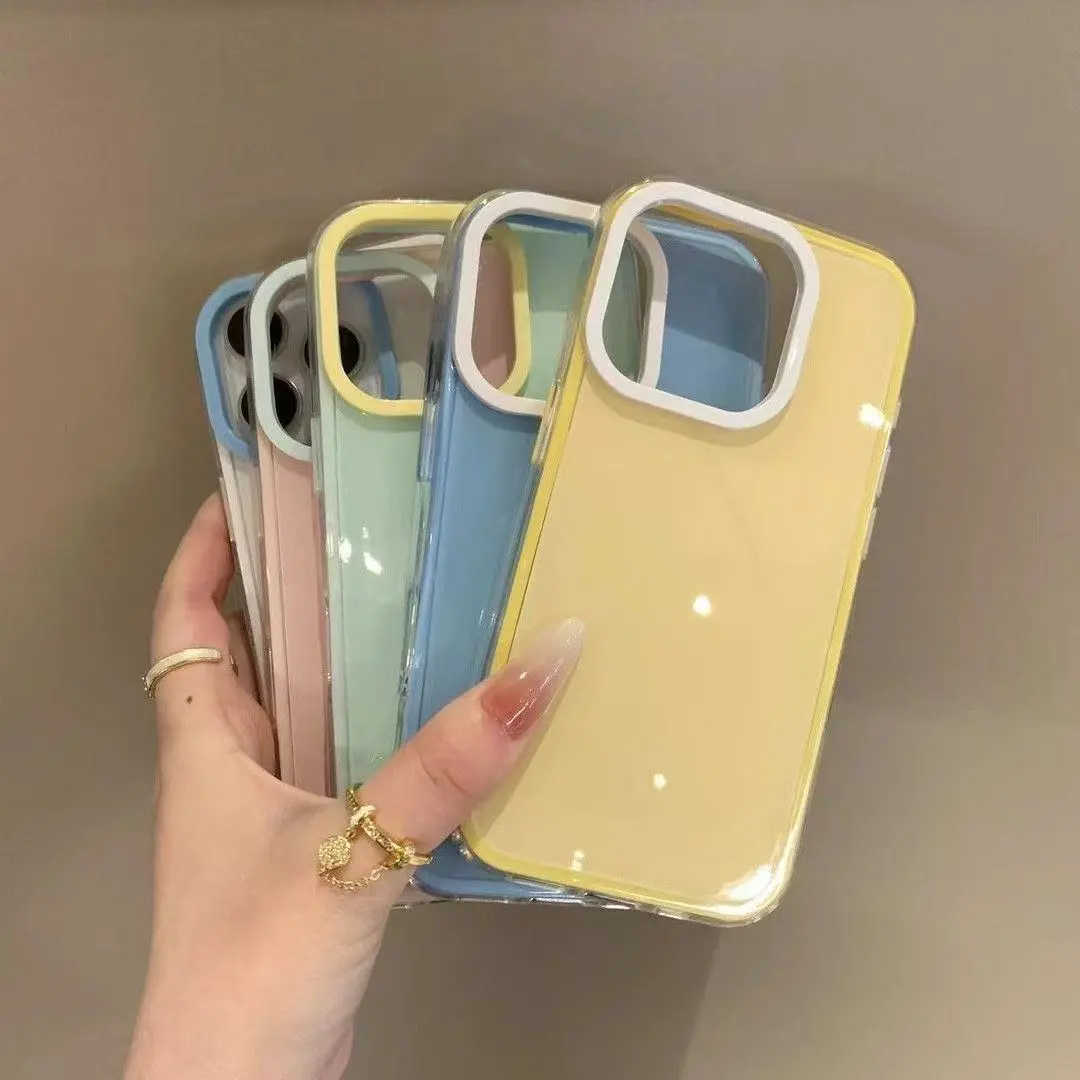 Ốp Điện Thoại Màu Tương Phản Thạch Ưa Nhìn, Phong Cách INS Nhật Bản Và Hàn Quốc, Dành Cho iPhone 16, Apple 15promax, Mới 14pro, Ốp Bảo Vệ 13 Nữ