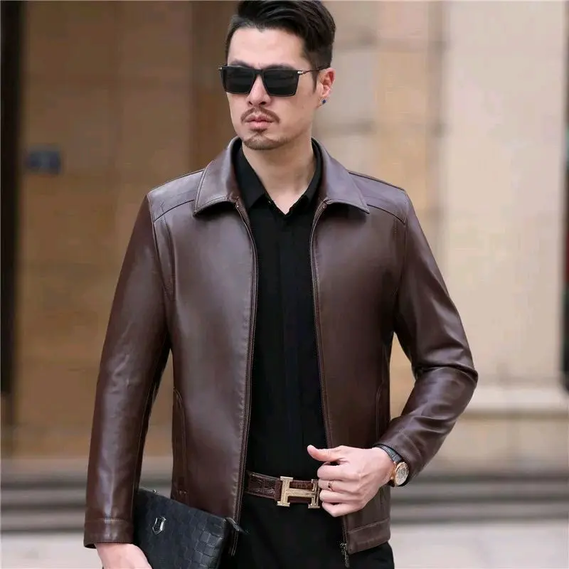 Jaket Kulit Safari Sintetis Semi Kulit pria Asli Garut  Leather Jacket Men's 4