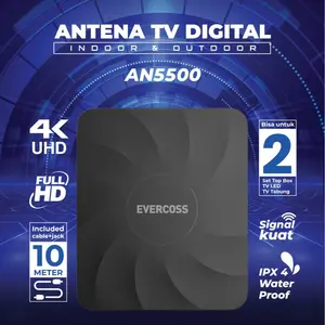 ANTENA TV DIGITAL INDOOR EVERCOSS AN5500 dalam dan luar ruangan cocok utk stb dan tv