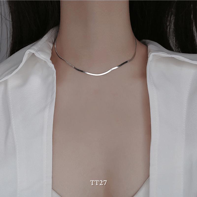 [KHÔNG ĐEN GỈ] Vòng cổ Titan Unisex dây mì Trang Sức cá tính hiện đại Mely TT27