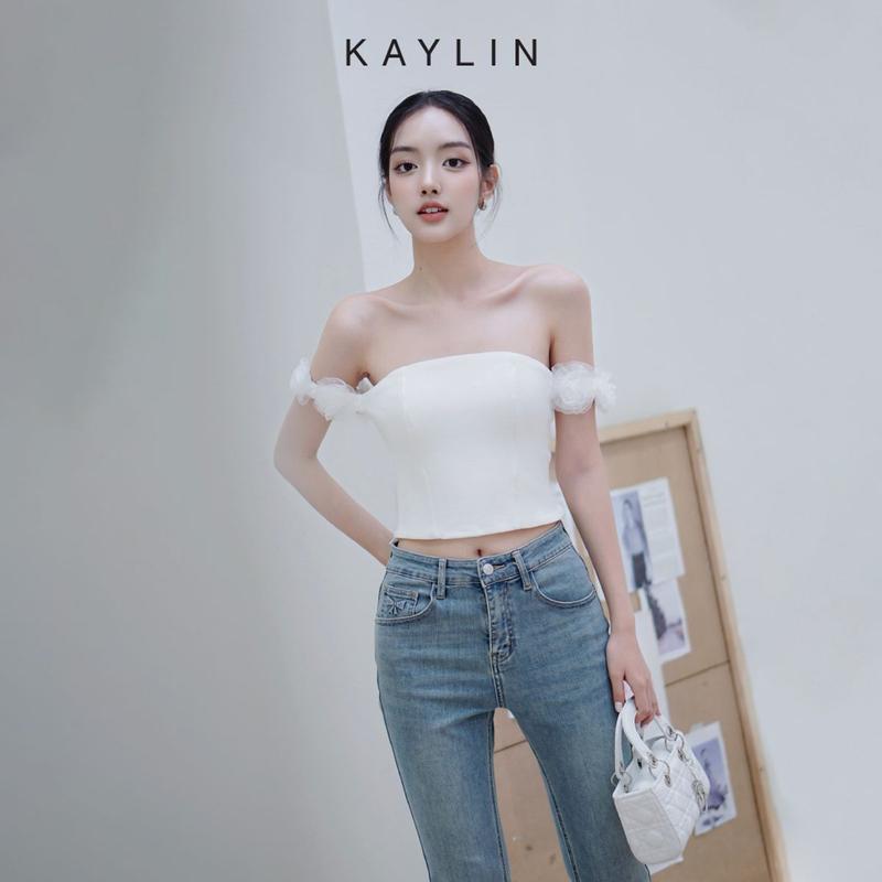Áo kiểu KAYLIN Corset kết hoa chất liệu thun co giản phong cách gợi cảm - N2448 Women Shirt