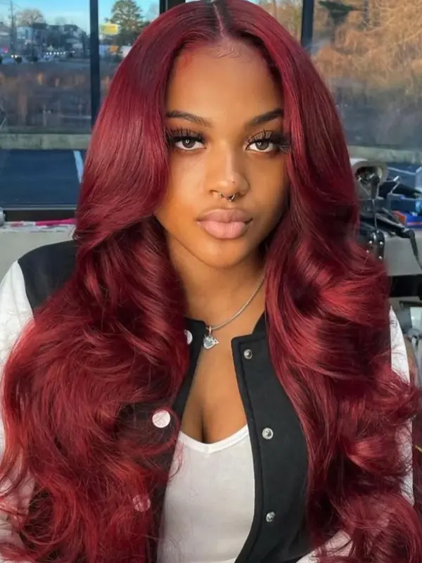 26 Inch Long Wavy Wigs for Women, Gorgeous Fluffy Wigs without Bangs, Synthetic Lace Front Wigs for Party, Daily Use 0