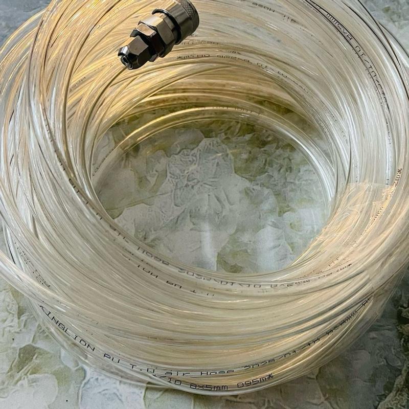 Ống hơi khí nén PU Phi 8 màu  và bộ khớp nối tự động Phi 8 dài 5,10,15,20mét có khớp nối chống gỉ 1
