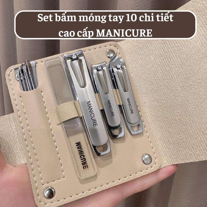 Bộ Dụng Cụ Bấm Móng Tay 10 món - Bộ Cắt, Bấm Dũa Móng Tay - Sét Dụng Cụ Làm Móng Chi Tiết Nail Care Cao Cấp