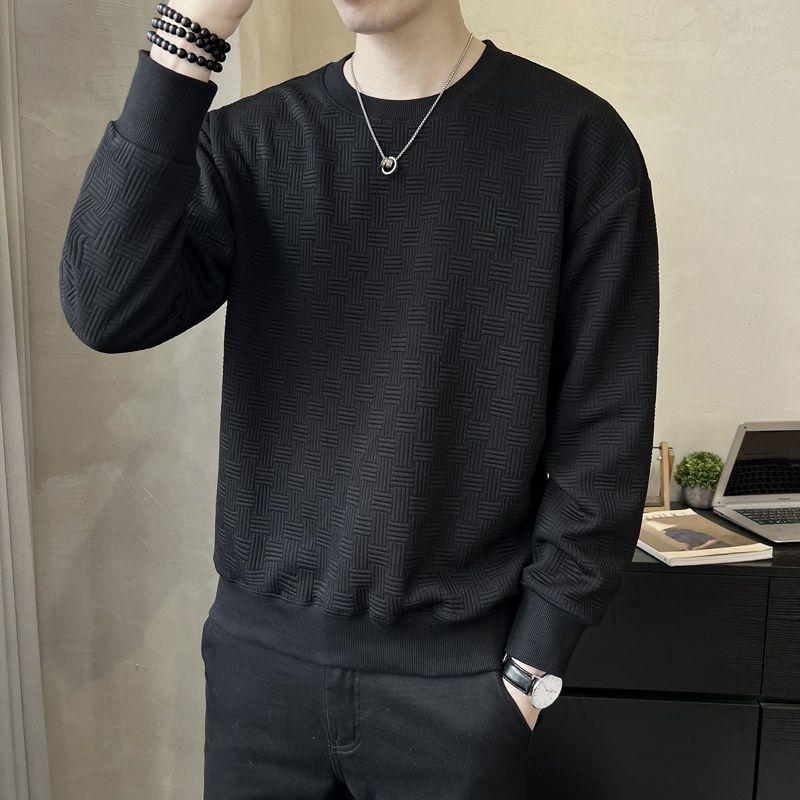 Áo Len Jacquard, Cao Cấp, Dành Cho Nam Giới, Mùa Thu Và Mùa Đông, Thường Ngày Và Hợp Xu hướng, Dễ Phối Đồ Áo Phông Dài Tay, Áo Sơ Mi Lớp Nền, Hàng Mới Về Năm 2024 4