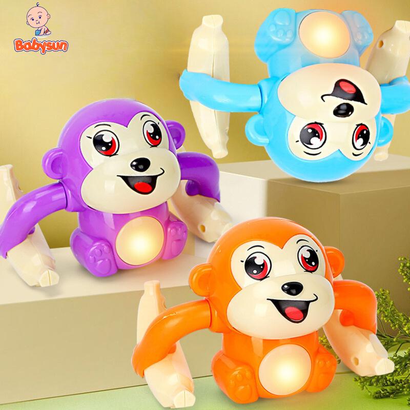 Đồ Chơi Khỉ Nhào Lộn 360 Độ Vui Nhộn Có Đèn Nhạc Cho Bé Trai Bé Gái, Đồ Chơi Giải Trí An Toàn Cho Trẻ Sơ Sinh Và Trẻ Nhỏ