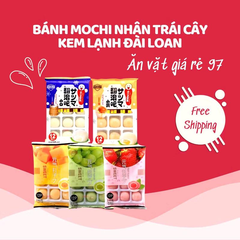 Bánh Mochi Nhân Trái Cây Kem Lạnh Đài Loan Mỗi Gói 12 Chiếc Bánh Thơm Ngon - Ăn Vặt 97 Giá Rẻ