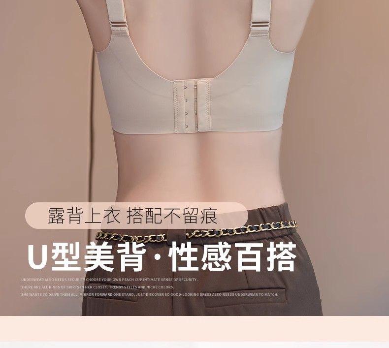 Product Introduction of Bra, Minimizing Bra for Large Bust, Lingerie, Women, Comfort, Basic, Minimalist, Seamless Lift Bra, Side Support, Anti-Sagging, Strapless Bustier with Bunny Ear Cups, Plus Size 33