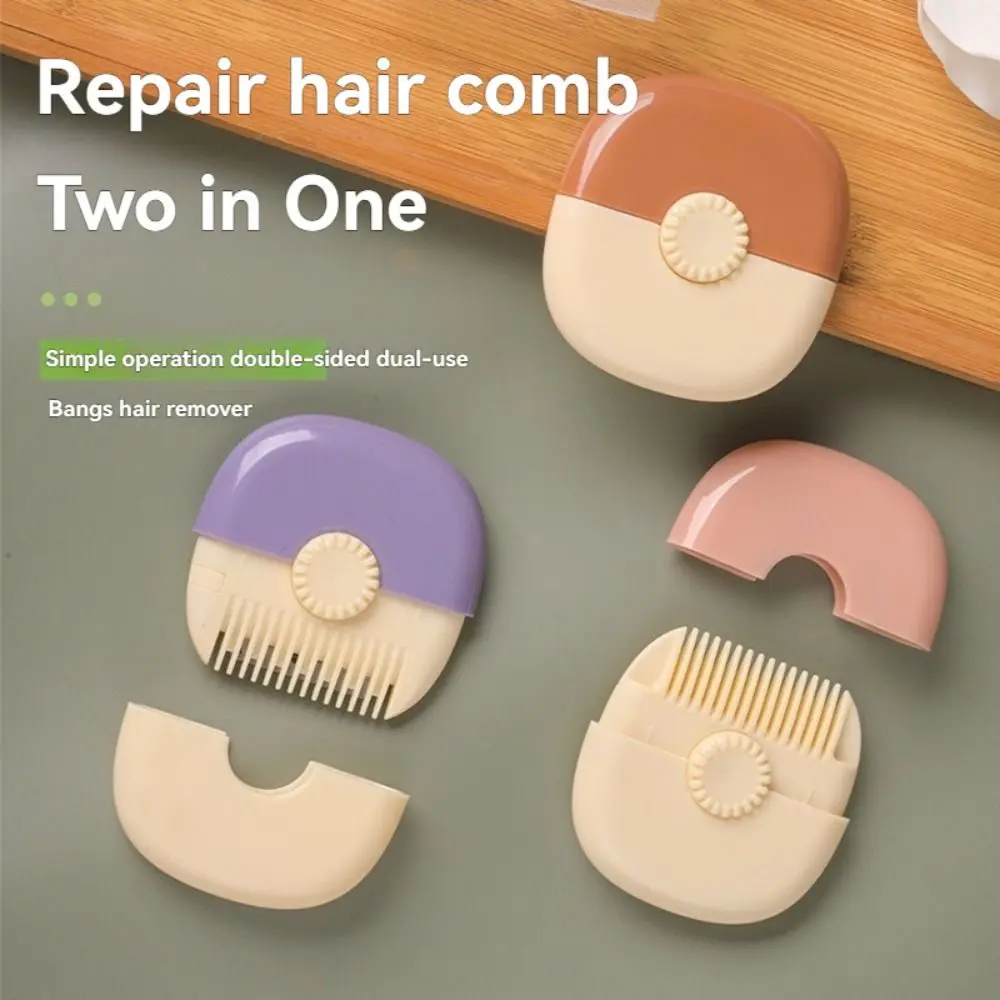 Portable 2 in 1 Hair Clipper Comb Replaceable Styling Tool Bangs Trimmer DIY Adjustable Hair Thinning Tool Hairstyling Supplies