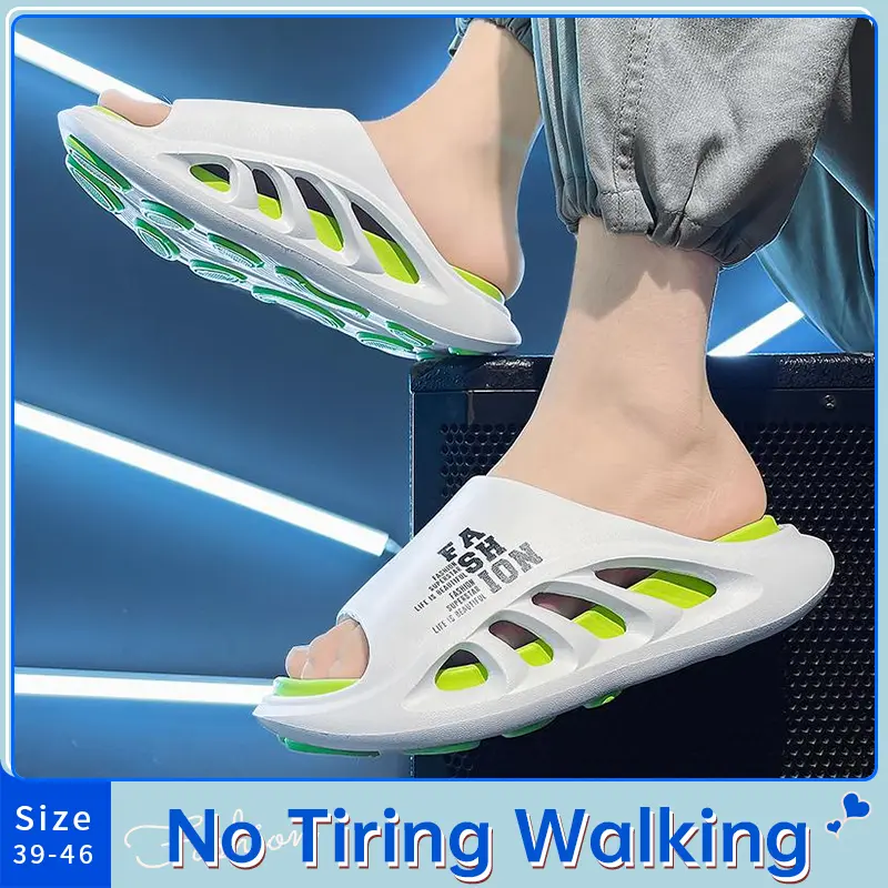 Dép Đi Trong Nhà Tích Hợp, Chất Liệu EVA Siêu Nhẹ, Thời Trang, Thích Hợp Đi Biển Và Ngoài Trời, Màu Đen, Giày Mềm, Dép Đi Nước Dốc Dành Cho Nam Và Học Sinh, Dép Lười Không Trọng Lượng, Chống Trượt, Bền