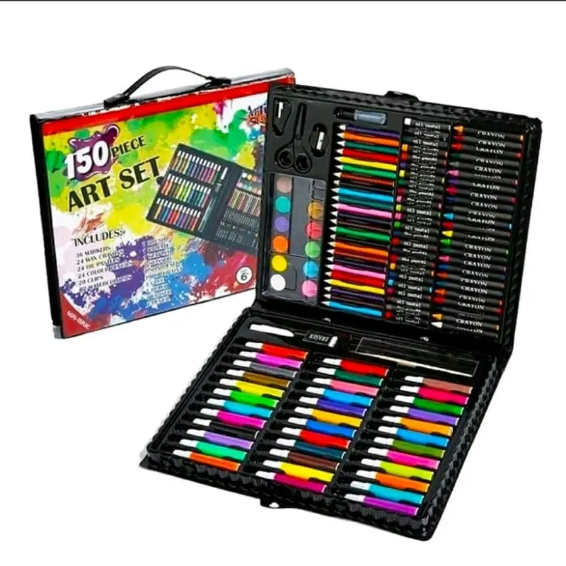 Crayon Anak Set Koper / Perlengkapan Mewarnai Anak / Colouring ART Set 150 Pcs Paper Pen 0