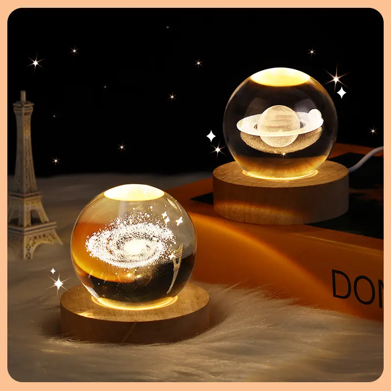 Lampu buat kamar tidur Lampu Hias LED lampu hias kamar tidur Hadiah spesial lampu malam bulan bola kristal 7