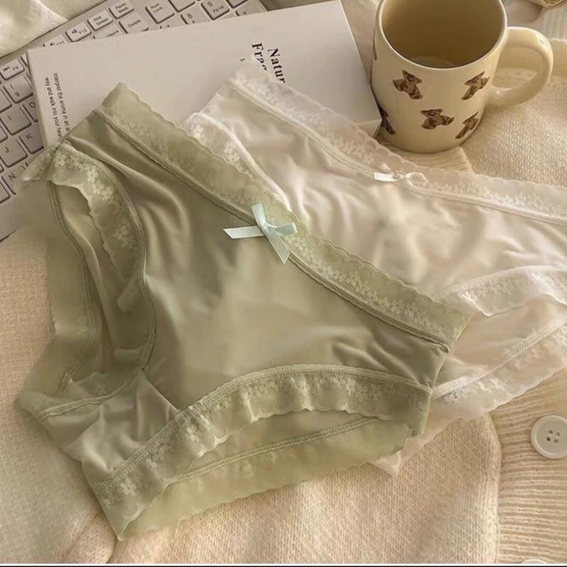 Com bo 10 quần lót su lụa chất mát phối viền ren hoa Women (mua 10 quần tặng 1 quần) 1