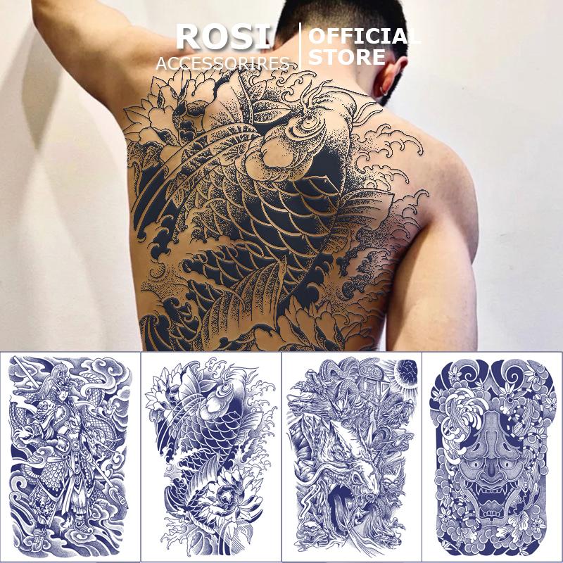  Hình xăm 15 ngày full lưng miếng dán hình xăm thảo dược chống nước 