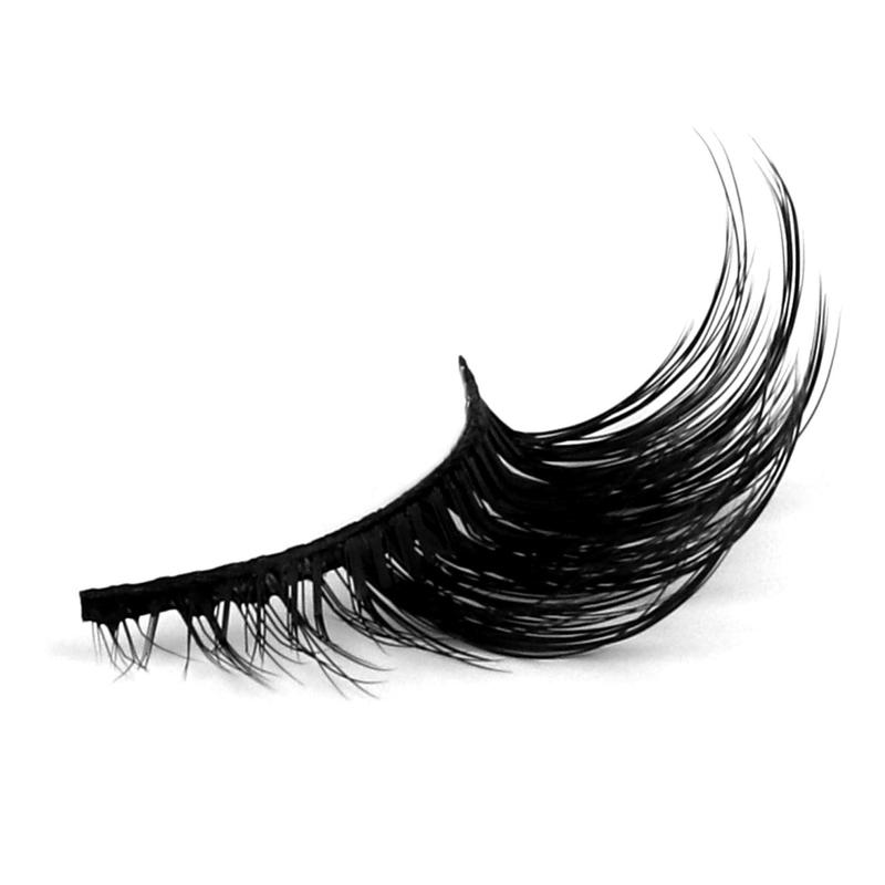 Product Introduction of Natural Half Cut False Eyelashes, 7 Pairs Wispy Cat Eye Look Faux Lashes, Volumized False Eyelashes for Women and Girls Eye Makeup Enhancement, Thick Volume 4