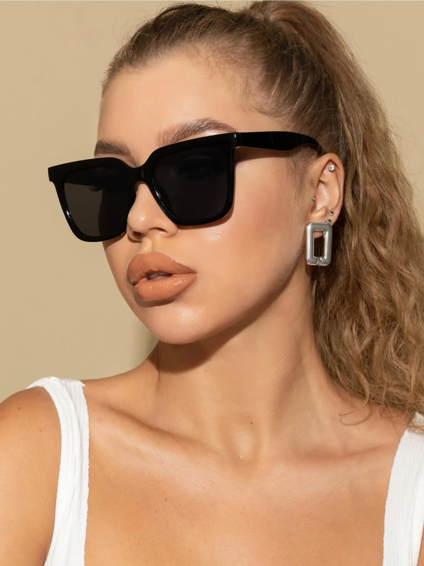 1 Pair  Cool Square Frame Sunglasses, Minimalist Fashionable Styling Sunglasses, Vintage Sunglasses for Everyday Use, Women
