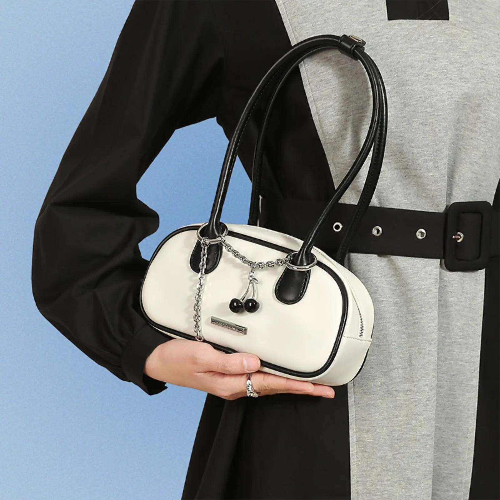 TOUTOU Women Handbag Bowling Designer Luxury Brand Replica Bag 2024 Mini Evening Cherry Shoulder Bag Leather Tote Bag Christmas