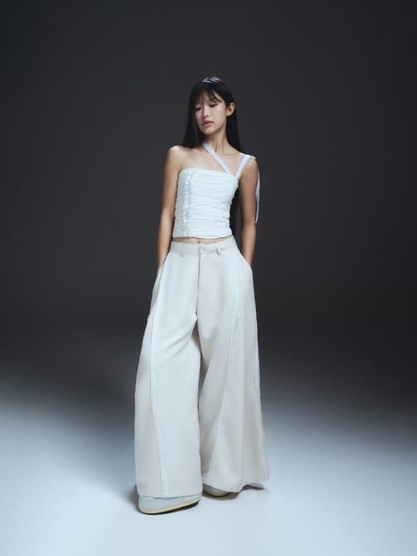 Quần phối zip dây ren Kem Bunnyhill