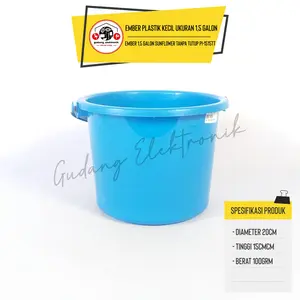 Ember Plastik Kecil Tanpa tutup Ukuran 1,5 Galon PI-1515TT