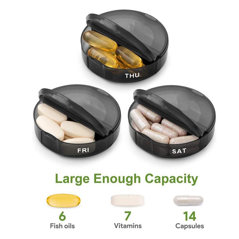 Product Introduction of Weekly Pill Organizer, 7-day Large Capacity Pill & Vitamin Storage Box, Summer Essentials Portable Pill Box for Travel & Home Use, Organizer Storage 8