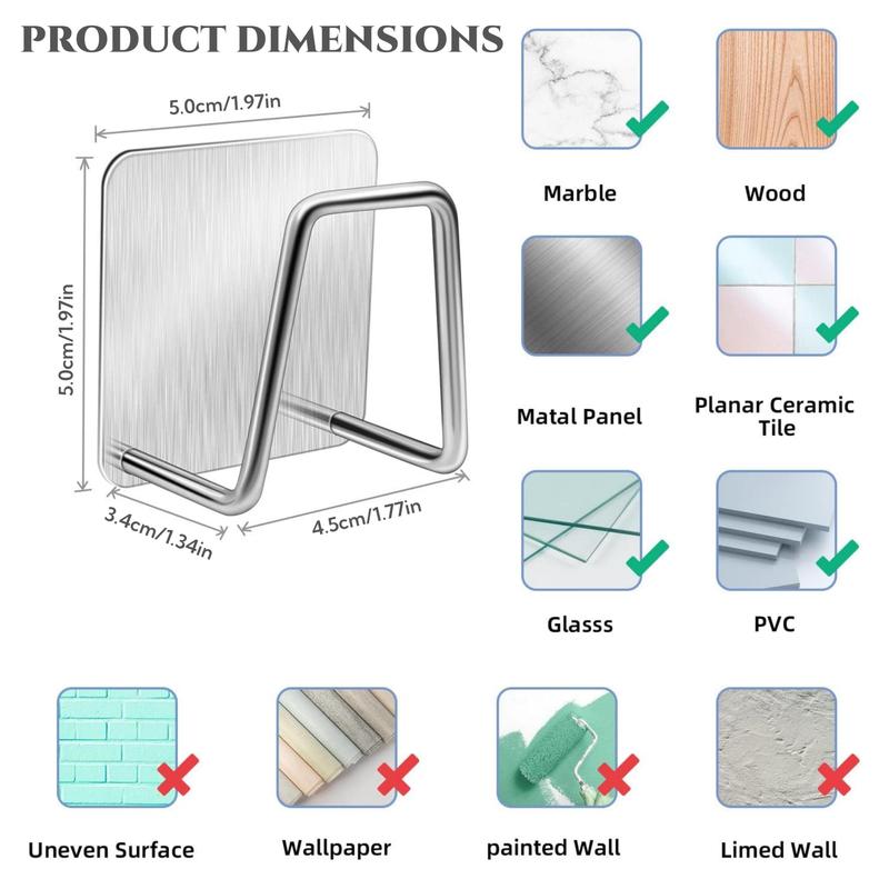 Kitchen Sink Sponge Holder, 2 Counts Stainless Steel Sink Sponge Drain Rack, Kitchen Sink Accessories Storage Rack 1