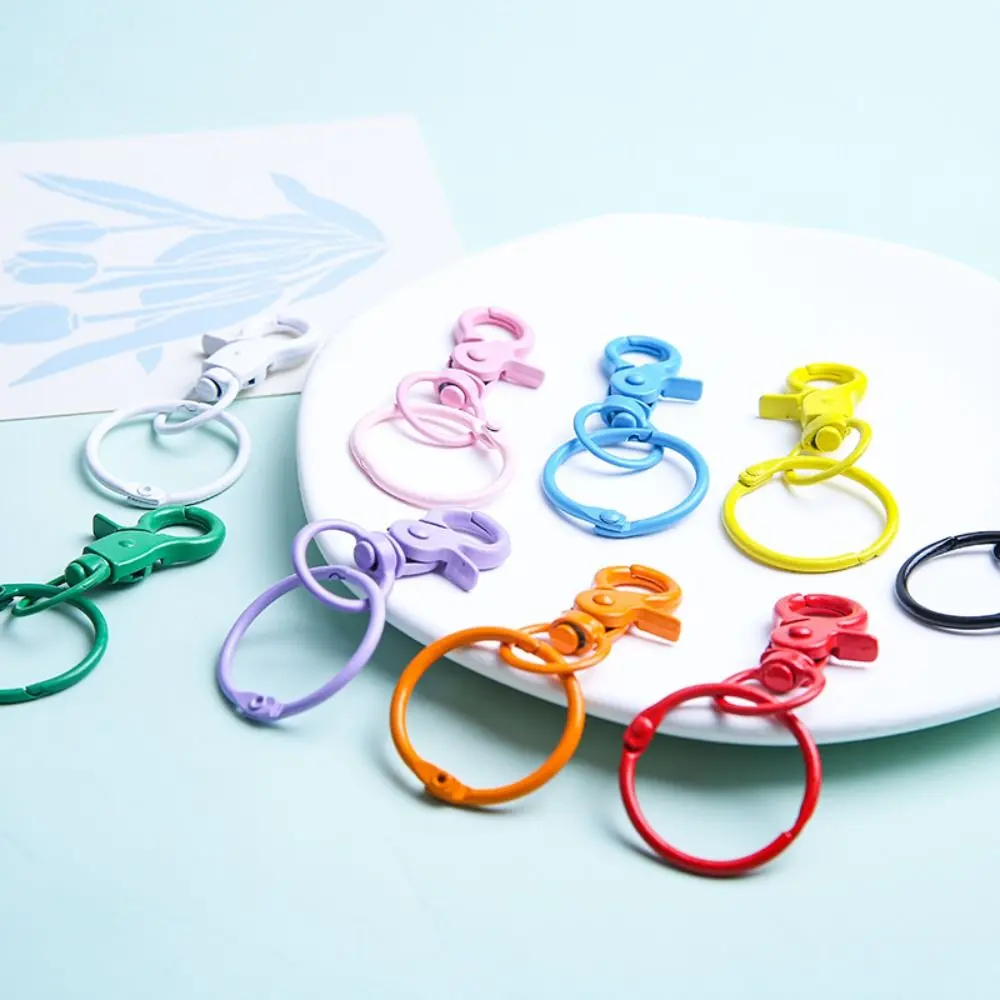 Simple Candy Color Lobster Clasp Hooks Snap Buckle Hooks Keyring Clip Hook Jewelry DIY Buckle Connector Pendant Detachable Spring Clasp for Keychain Accessory Making
