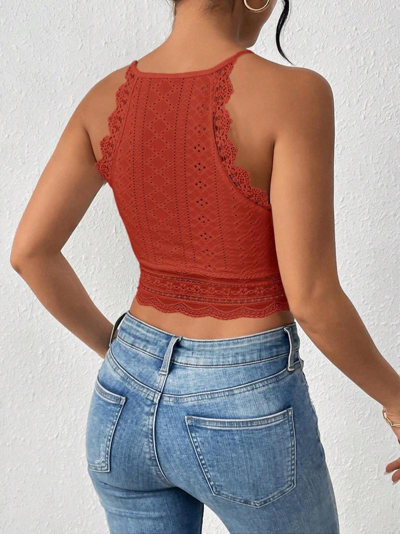 Product Introduction of Women's Solid Color Crop Top, Elegant Fashion Casual Sleeveless Top for Daily Outdoor Wear, Ladies Clothes for Summer 2