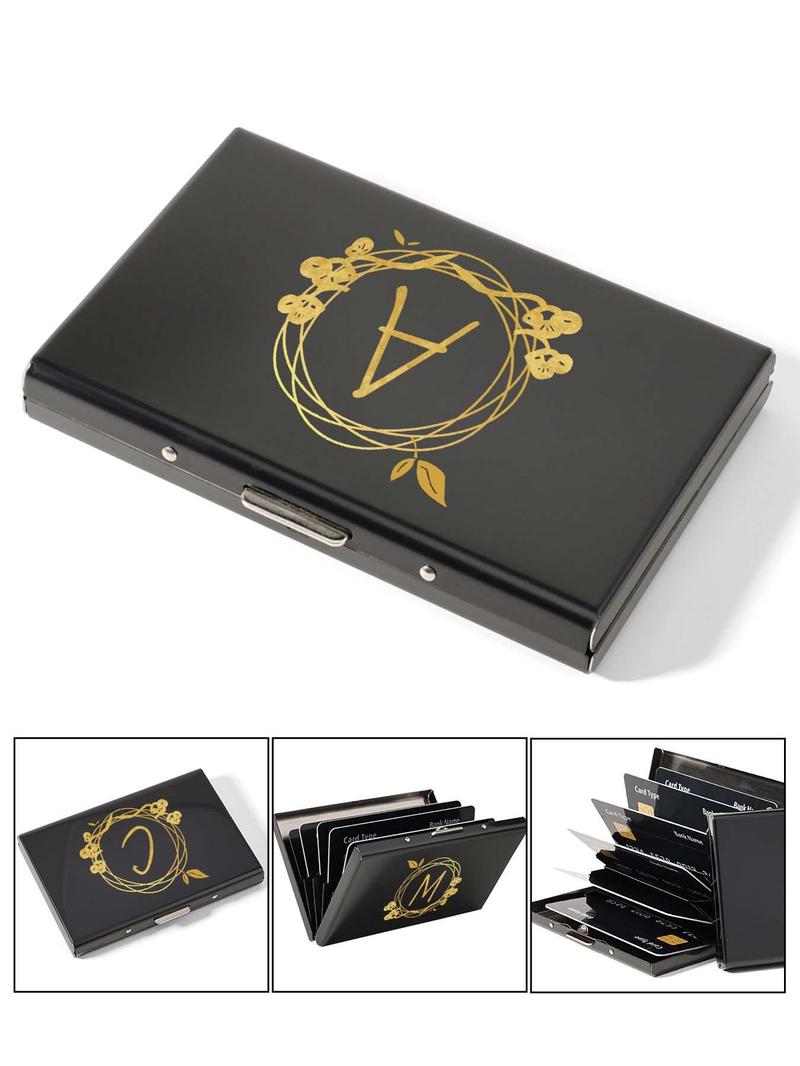 Product Introduction of Letter Pattern Card Holder, Ultra-thin Anti Magnetic Credit Card Clip, Creative Letter Printing Card Clip for Leisure and Fashion 4