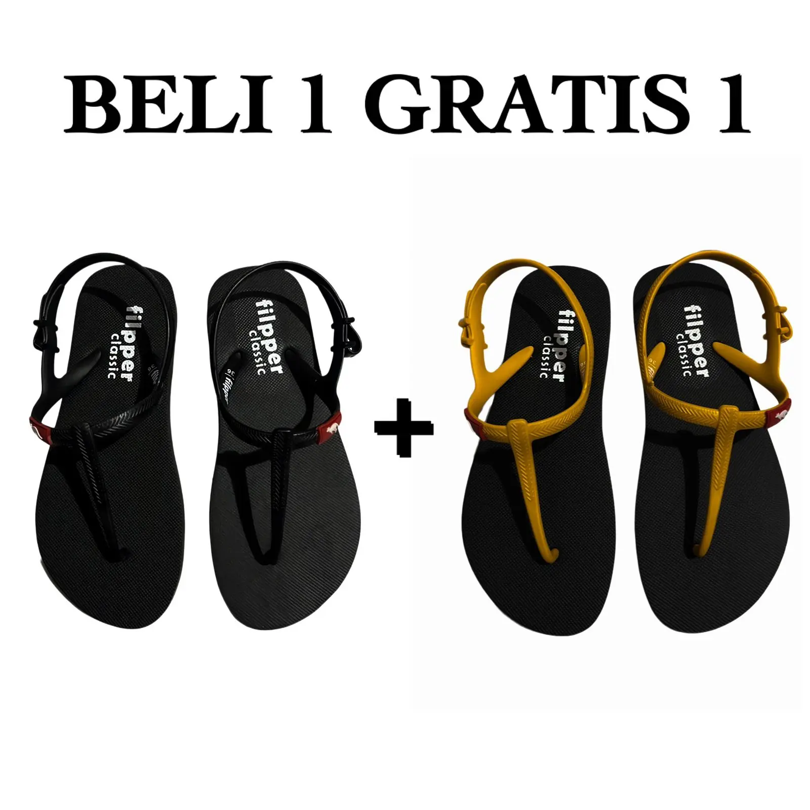 Filpper Strappy Sandal Sendal Jepit Japit Cewek Wanita Perempuan Premium Beli 1 Gratis 1