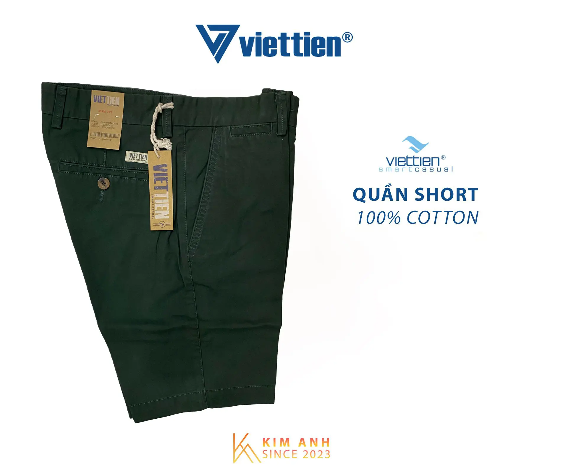 Quần Short Nam Kaki form Slim Fit Ống nhỏ Việt Tiến - Giá chỉ 179k - Menswear
