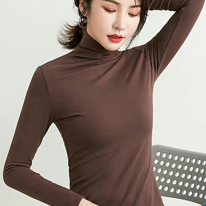 Product Introduction of Áo giữ nhiệt Nữ cổ 3 phân , Áo giữ nhiệt nữ dài tay lót nỉ 8