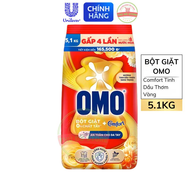 Bột Giặt Tay OMO Comfort Vàng Tinh Dầu Thơm - Túi 5.1KG