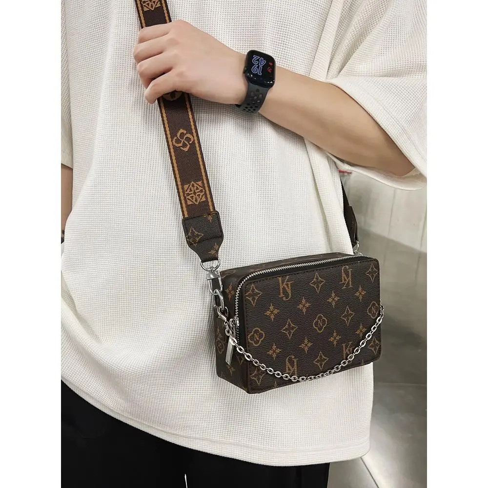 Men's Messenger Bag High-Grade New Leather Presbyopic Shoulder Bag Ins Trendy Brand Bags Female Small Chain Crossbody Bag