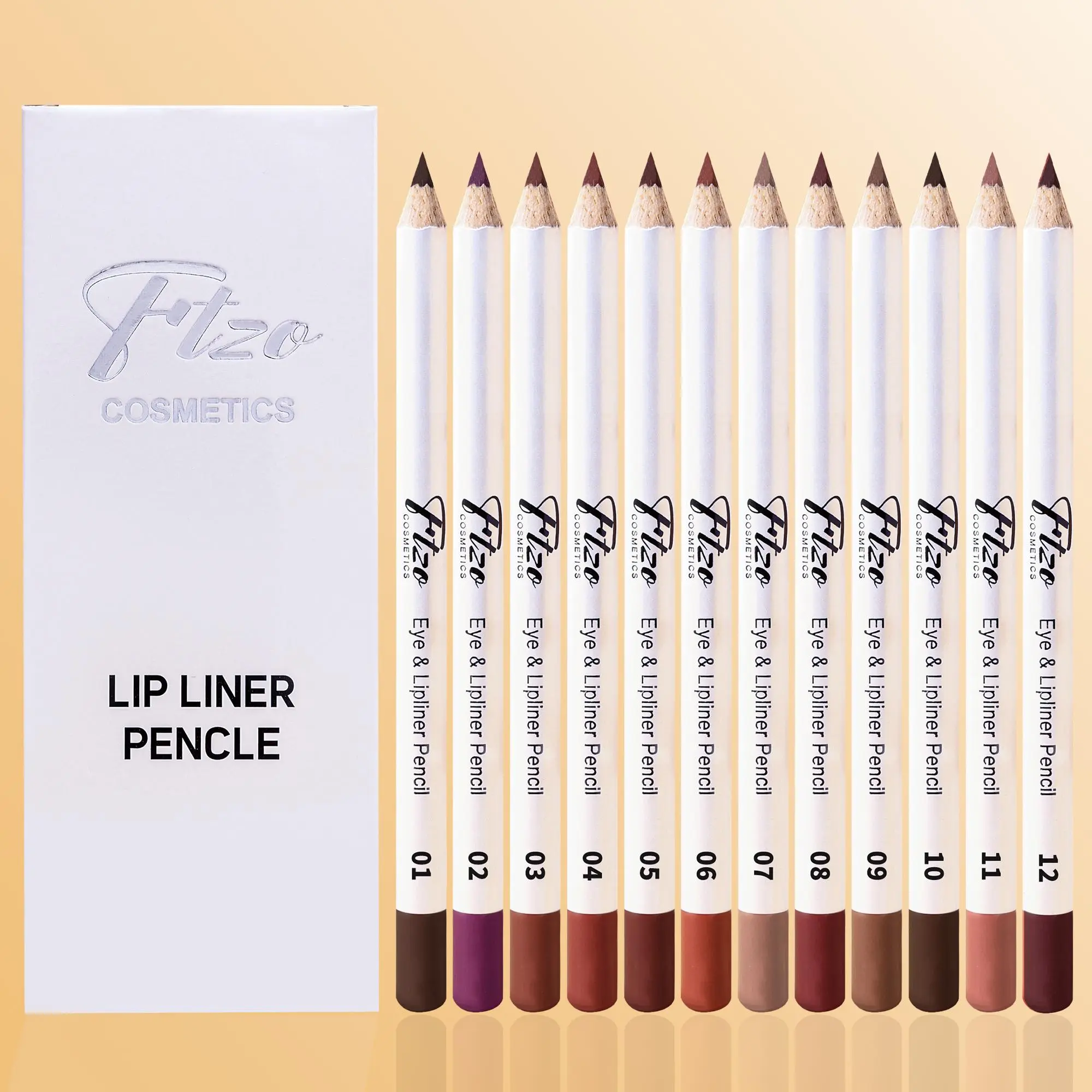 Long Lasting Lip Liner Set, Matte Easy Coloring Lip Liner Pencil, Natural Lip Makeup Tool for Women & Girls, Cosmetic