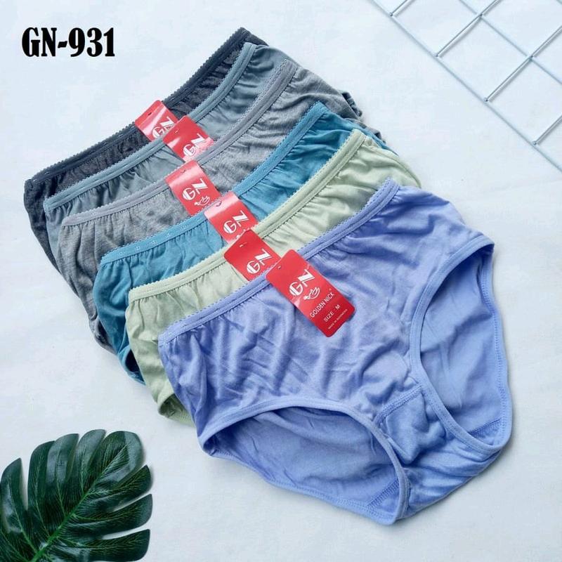 Paket 6 & 12 Celana Dalam Wanita Golden Nick 931 Katun Polos Soft Lembut Semi - Grosir Murah 8
