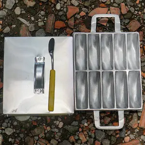 Cetakan Kue Pukis 10 Lubang Tebal Rangin Kue Pancong Bandros Stainless Steel dengan Sutil Kue Alat Kitchenware & Sound Alarm Cetakan Pukis