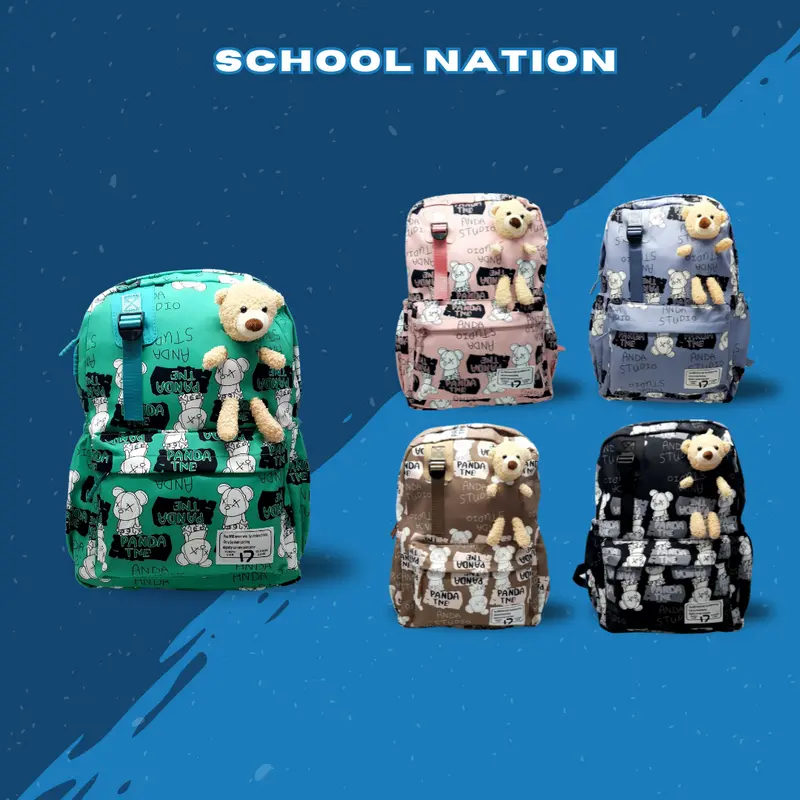 Tas Ransel Sekolah CLOUDS LOVE Muat Laptop Backpack Anti Air Boneka - 3635 1