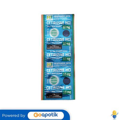 Gambar CETIRIZINE HEXPHARM 10 MG STRIP 10 TABLET dari Apotek Berkah Utama Tangerang Selatan by GoApotik Kota Tangerang Selatan Tokopedia