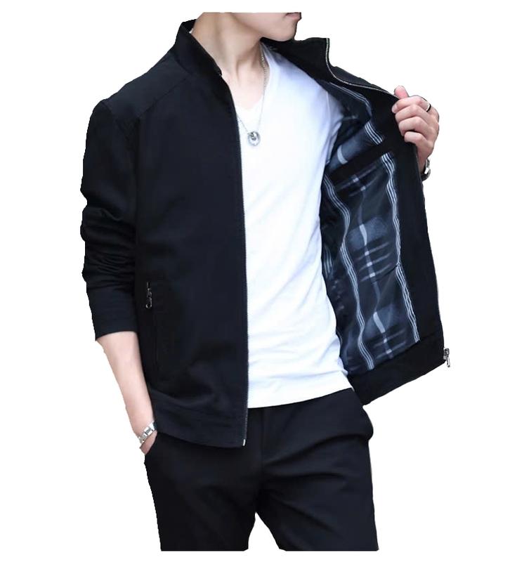 ÁO KHOÁC KAKI NAM LÓT CARO MÃ05 Menswear Jean Kem Jacket Có Cổ Đen