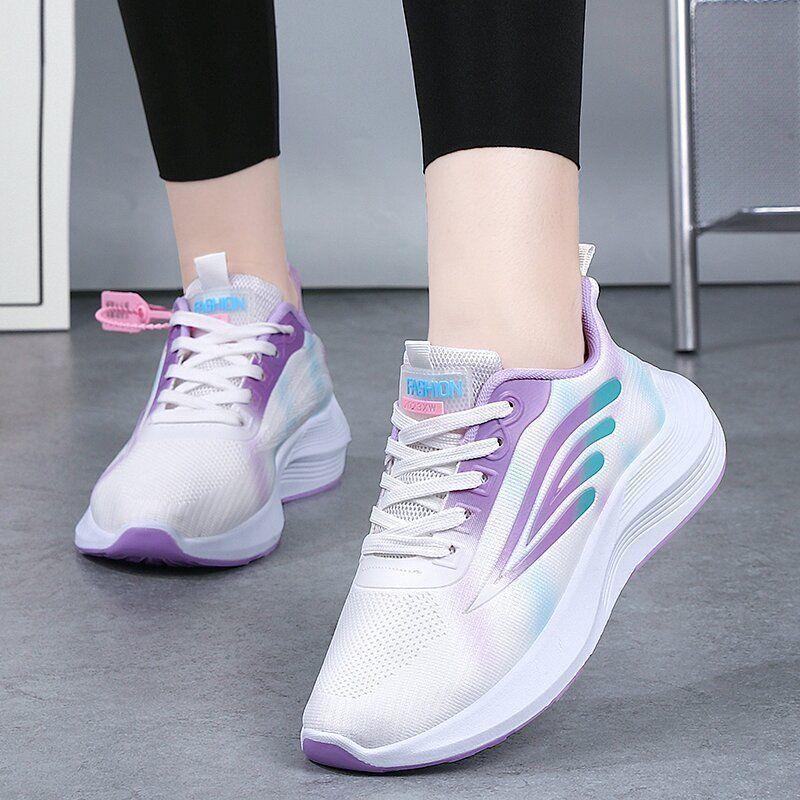 Giày Chạy Bộ Nữ, Nhẹ, Hàng Mới Về, Siêu Nhẹ, Lưới Flyknit Siêu Mềm, Đế Chống Trượt, Chống Mài Mòn, Thích Hợp Sử Dụng Hàng Ngày Và Vận Chuyển Ngoài Trời 7