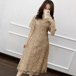 Dress wanita brukat korea style Good Quality / Gaun pesta natal wedding kondangan Formal Mewah Simple  Midi  Brokat  Remaja  Casual  Maxi  Cantik