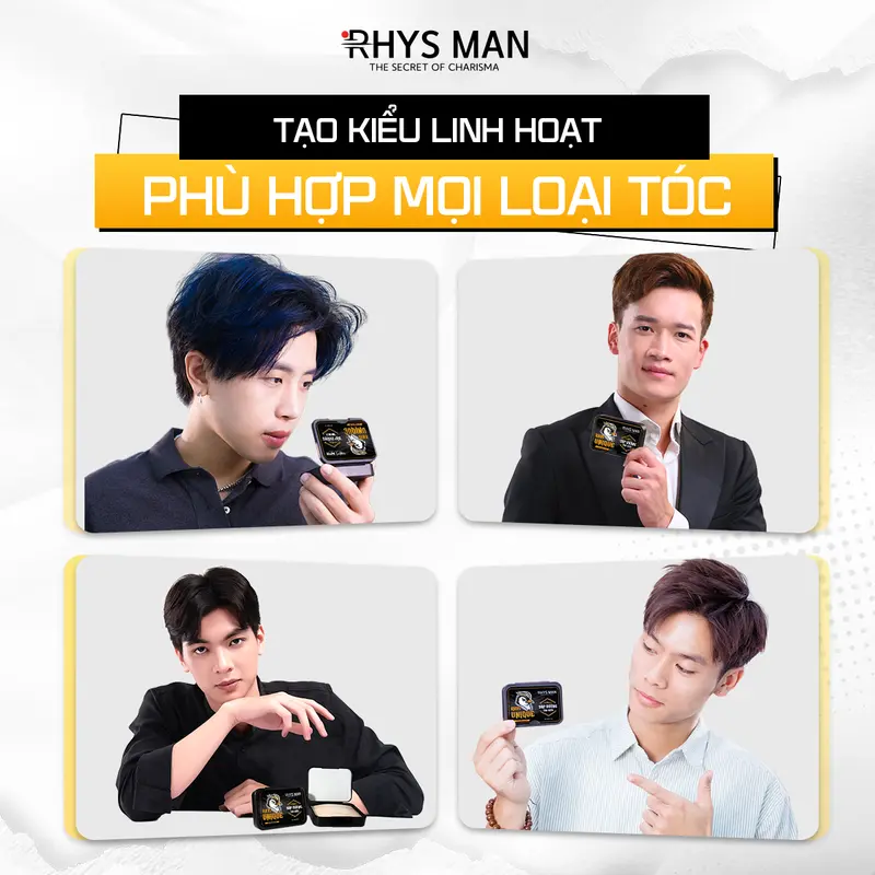 [Mua 1 Tặng 1 Lược tạo kiểu] Sáp vuốt tóc nam RHYS MAN Pomade/Clay giữ nếp tạo kiểu tự nhiên 50g/100g Chăm Sóc Tóc Dưỡng Tóc Chăm Sóc Tóc Dưỡng Tóc 6